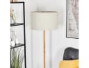 hofstein Stehlampe Metall/Holz Boho-Design Stoffschirm Bild 1