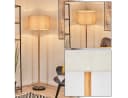 hofstein Stehlampe Metall/Holz Boho-Design Stoffschirm Bild 2