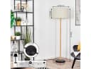 hofstein Stehlampe Metall/Holz Boho-Design Stoffschirm Bild 4
