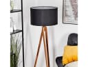 hofstein Stehlampe Boho Design Stoffschirm E27 Schwarz/Weiß Bild 1