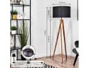 hofstein Stehlampe Boho Design Stoffschirm E27 Schwarz/Weiß Bild 4