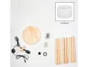hofstein Stehlampe Boho-Design Holz Metall Fußschalter Ablagefläche Bild 5