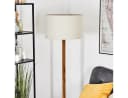 hofstein Stehlampe Boho Design Metall Holz Stoffschirm 50 cm Bild 1