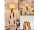 hofstein Stehlampe Boho Design Holz Metall Fußschalter Bild 2