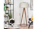 hofstein Stehlampe Boho Design Holz Metall Fußschalter Bild 4