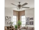 Hofstein Deckenventilator mit LED 132 cm Eichenholz & Milchglas Bild 1