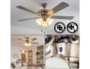 Hofstein Deckenventilator mit LED 132 cm Eichenholz & Milchglas Bild 2