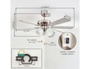 Hofstein Deckenventilator mit LED 132 cm Eichenholz & Milchglas Bild 4