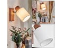 hofstein Wandleuchte Wandlampe aus Holz Metall Stoff verstellbar Boho-Design Bild 2