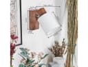 hofstein Wandleuchte Wandlampe aus Holz Metall Stoff verstellbar Boho-Design Bild 4