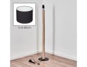 hofstein Stehlampe Holz/Metall Stoffschirm Schwarz/Weiß E27 Bild 5