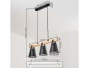 hofstein Hängeleuchte Hängelampe Boho/Retro 3x E27 Schwarz/Natur/Weiß Bild 4