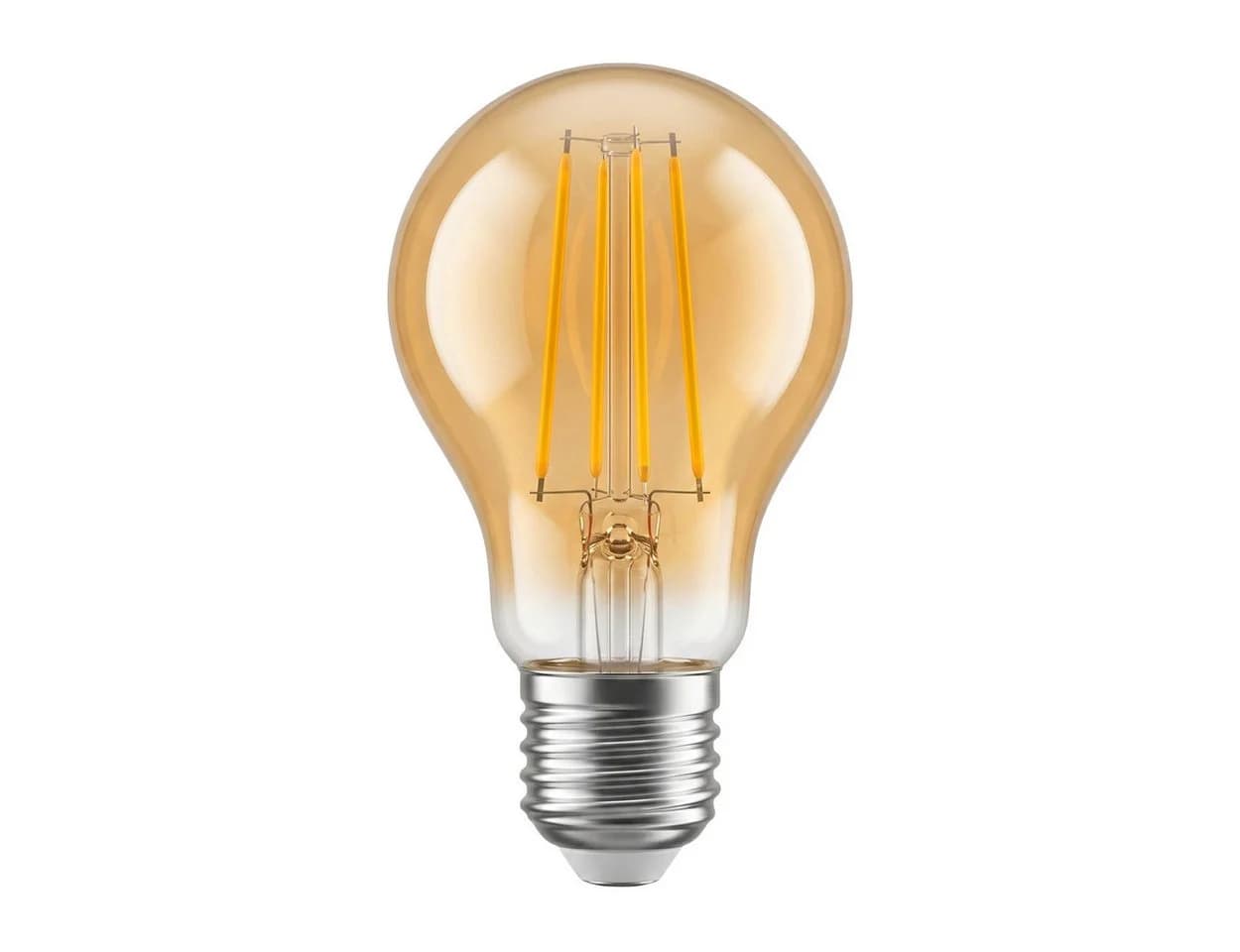 hofstein LED-Leuchtmittel 2er Set E27 7W Warmweiß Dimmbar Filament Amber