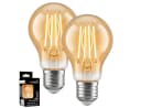 hofstein LED-Leuchtmittel 2er Set E27 7W Warmweiß Dimmbar Filament Amber Bild 2
