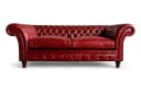 Xlmoebel Chesterfield-Sofa 3-Sitzer Leder Bordeaux Rot Bild 2
