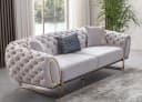 JVmoebel Chesterfield-Sofa Weiß mit Edelstahl-Akzenten Bild 2