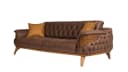 JVmoebel Chesterfield-Sofa Braun Leder mit Zierkissen Bild 2