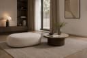 JVmoebel Couchtisch-Set mit Polsterhocker Braun Holz Modern Bild 1