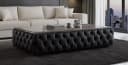 JVmoebel Chesterfield Couchtisch mit Marmorplatte und Lederoptik blau Bild 1
