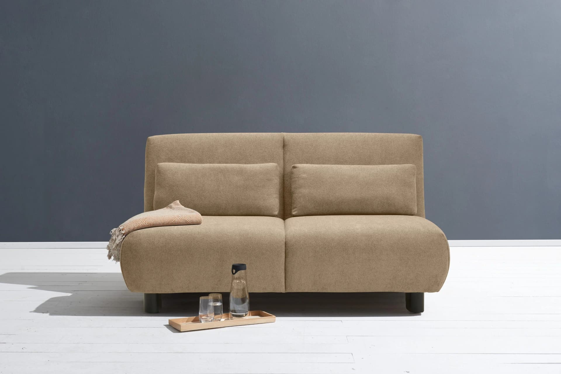 Schlafsofa ELL + ELL Minou Braun Relaxfunktion