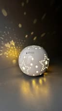 TIZIANO Deko Lichtkugel Tazzola LED Creme Keramik Bild 4