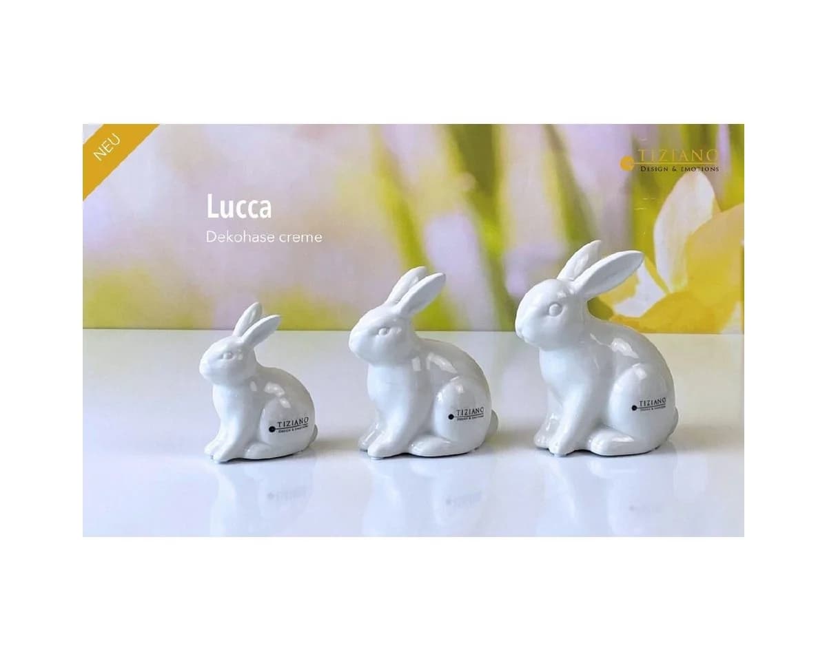 TIZIANO Dekofigur Hase Lucca cremeweiß modern