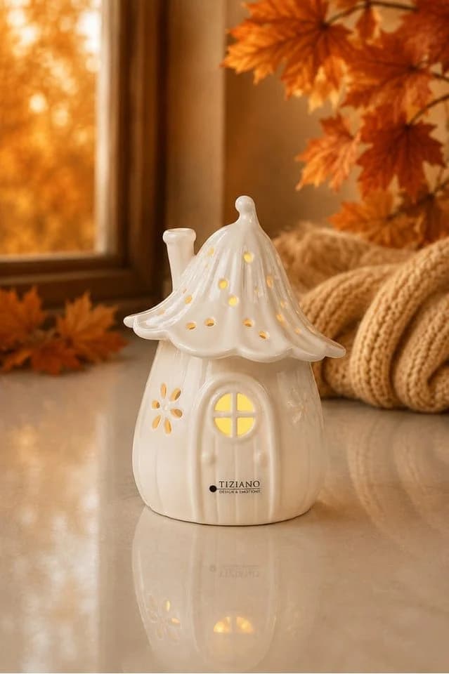 TIZIANO Solina LED Lichthaus Creme-Weiß Keramik - Bild 2