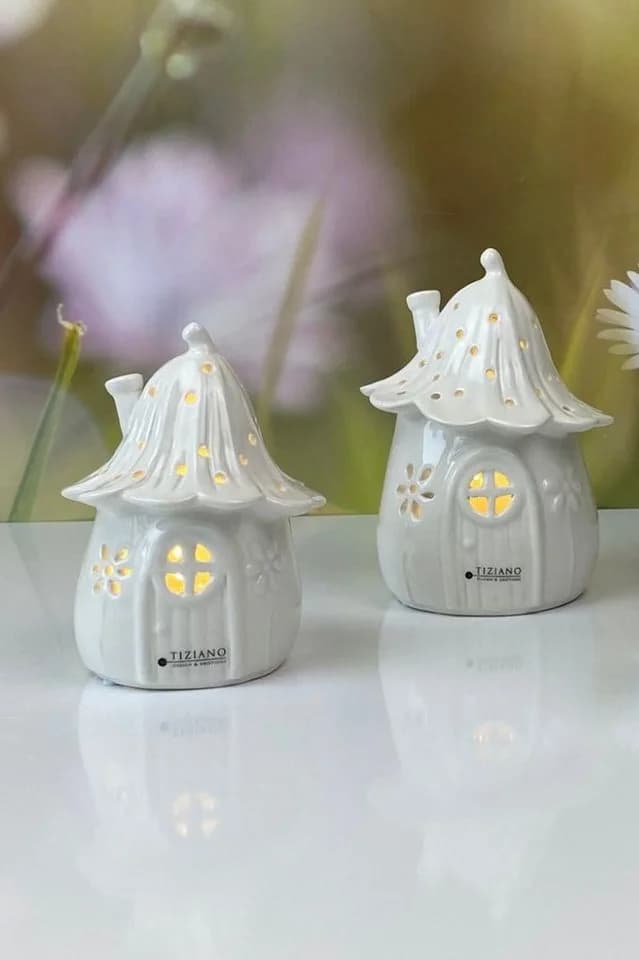 TIZIANO Solina LED Lichthaus Creme-Weiß Keramik - Bild 3