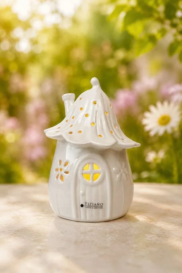TIZIANO Solina LED Lichthaus Creme-Weiß Keramik - Bild 4