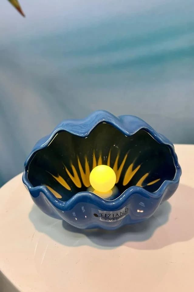TIZIANO - DESIGN & EMOTIONS Dekofigur Muschel Salino LED blau/beige - Bild 2