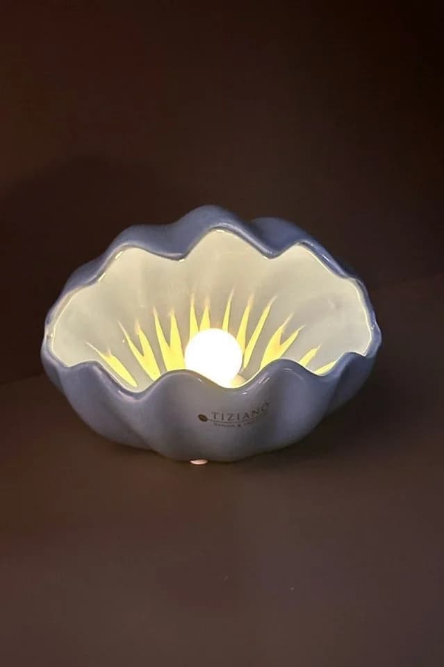 TIZIANO - DESIGN & EMOTIONS Dekofigur Muschel Salino LED blau/beige - Bild 5