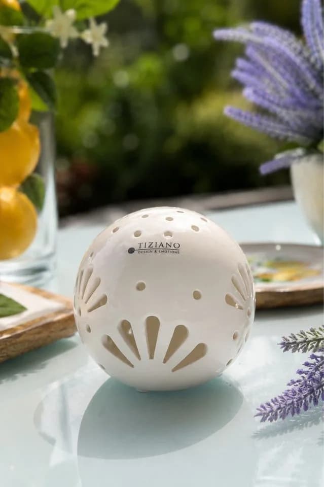 TIZIANO LED Dekofigur Lichtkugel Volano Creme-Weiß - Bild 4