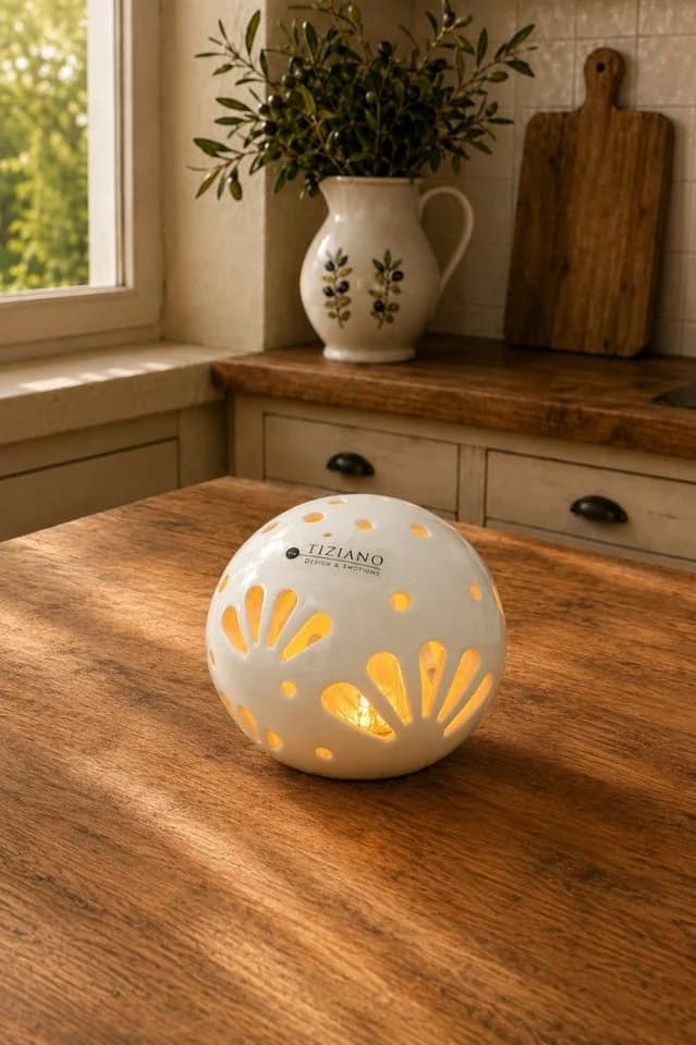 TIZIANO LED Dekofigur Lichtkugel Volano Creme-Weiß - Bild 5