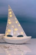 TIZIANO - DESIGN & EMOTIONS LED Deko Boot Andiamo Cremeweiß Maritim Bild 2