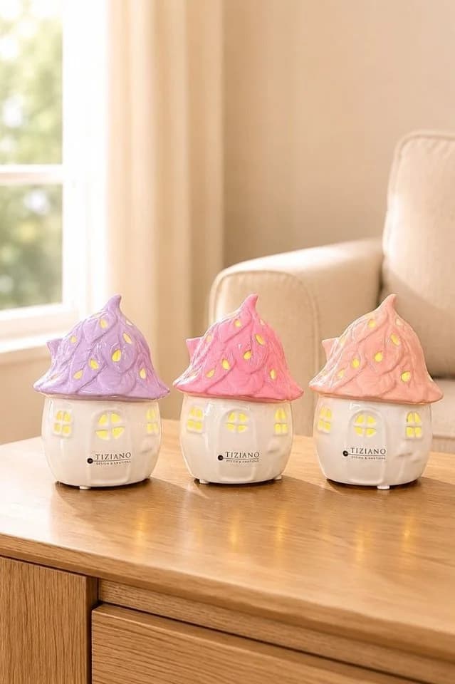 TIZIANO - DESIGN & EMOTIONS LED Haus Marisa Keramik Dekofigur bunt - Bild 3