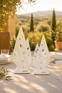 TIZIANO Dekoobjekt Doppelbaum Cipresso LED weiß-creme Keramik Bild 3