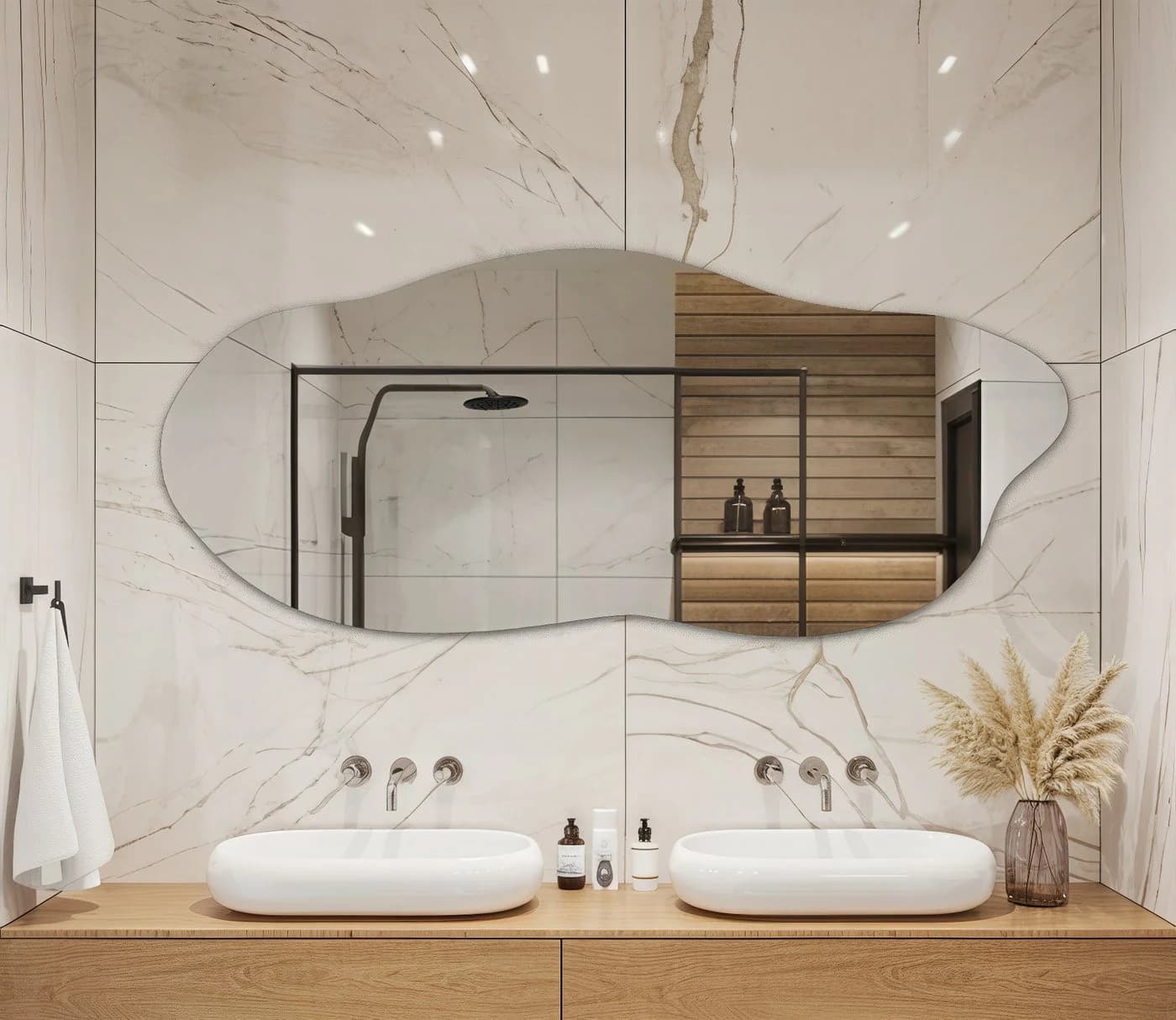 Tulup Dekospiegel Unregelmäßig Modern Wandspiegel Glas - Bild 4