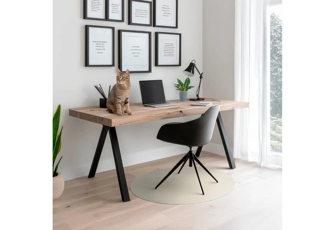 Tulup Bodenschutzmatte Bürostuhlunterlage Beige Vinyl