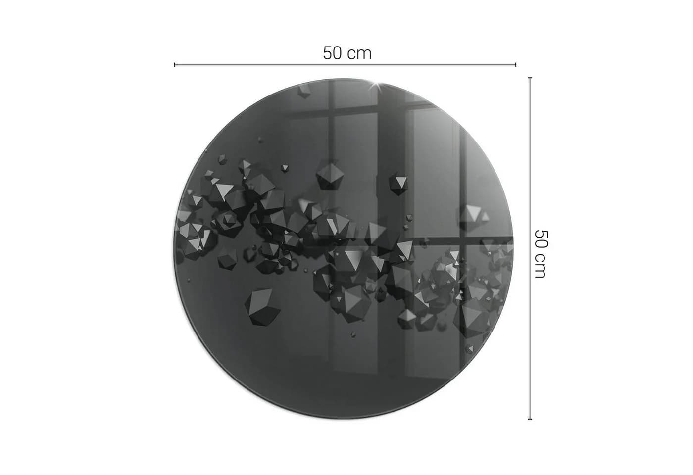 Tulup Bodenschutzplatte Schwarz Gehärtetes Glas mit Abstraktem Print - Bild 4