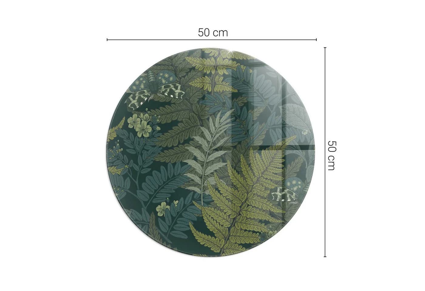 Tulup Bodenschutzplatte Grün Pflanzenmotive Gehärtetes Glas - Bild 4