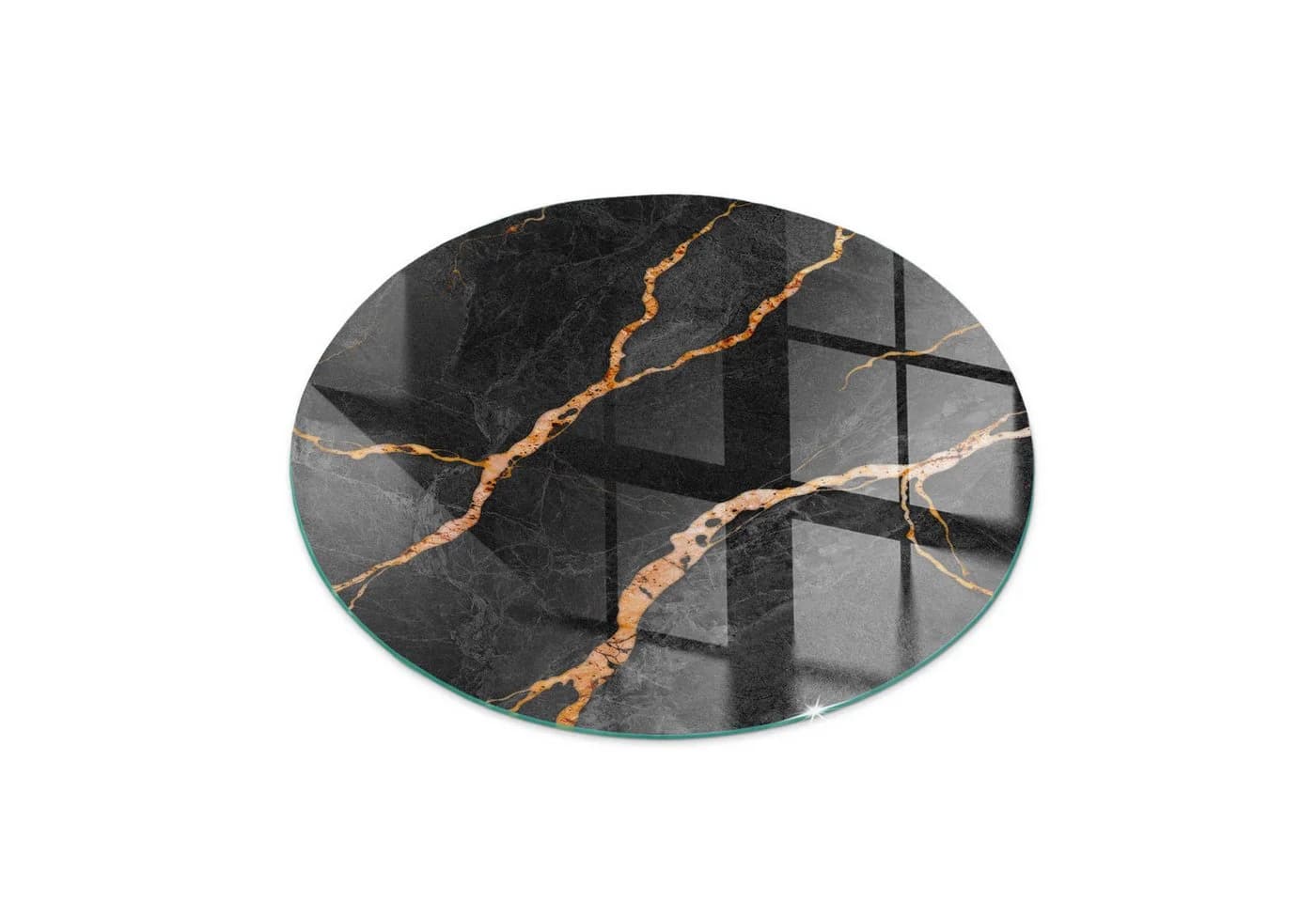 Schutzplatte aus gehärtetem Glas und Marmor, Schwarz - Bild 2