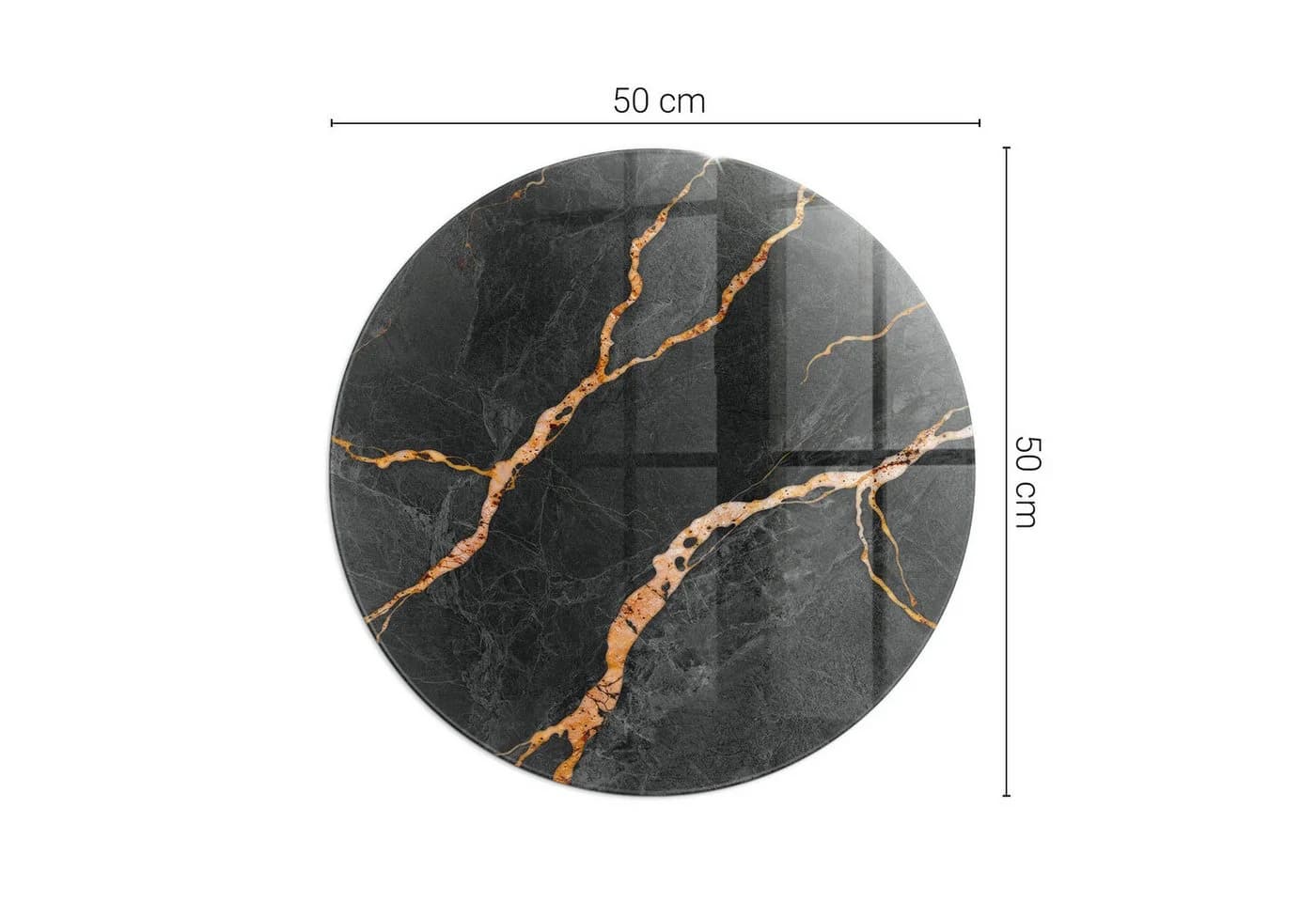 Schutzplatte aus gehärtetem Glas und Marmor, Schwarz - Bild 4