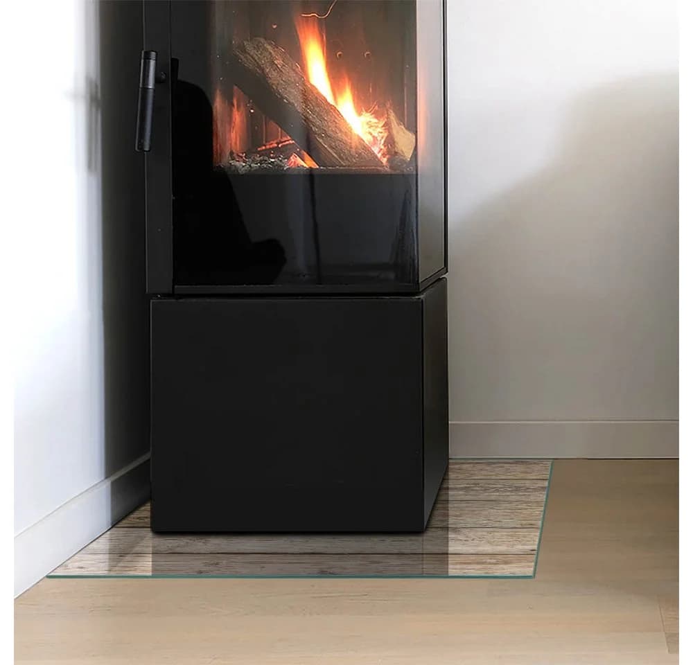 Tulup Bodenschutzplatte Beige Gehärtetes Glas Kaminofen Schutz - Bild 3