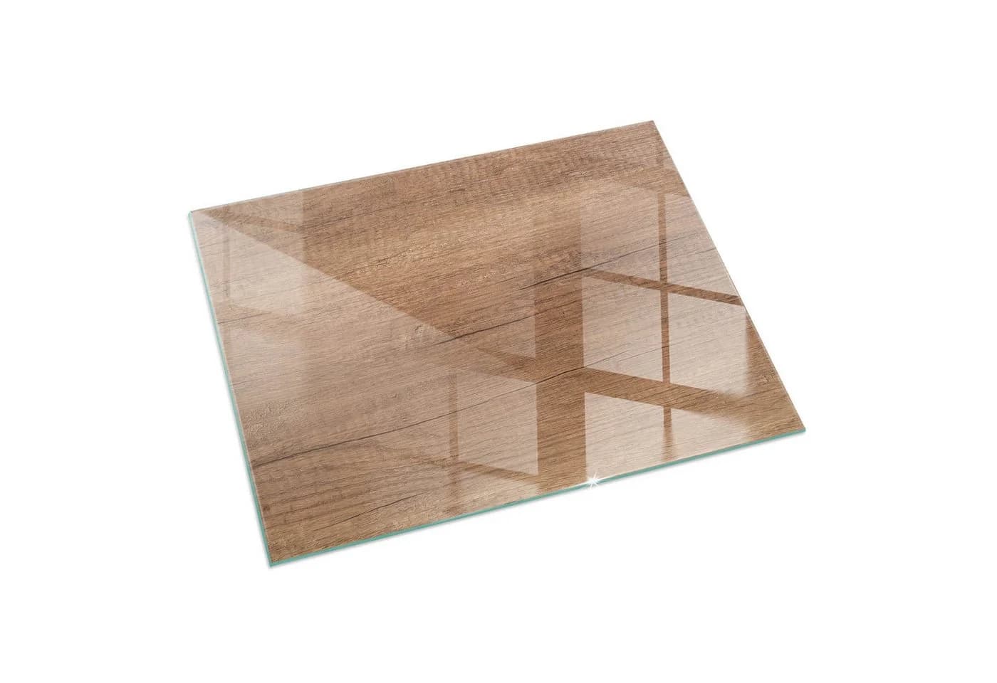 Tulup Bodenschutzplatte Braun Gehärtetes Glas Mit Holzmuster - Bild 2