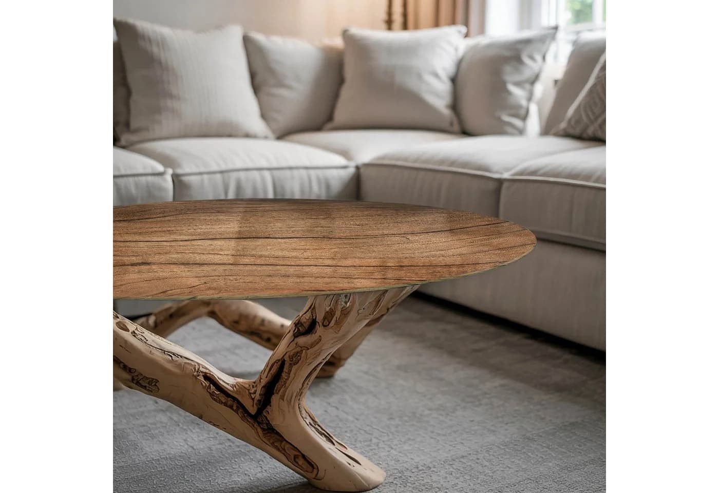 Tulup Glasplatte Rund 4mm Gehärtet Ultra-HD-Druck Couchtisch