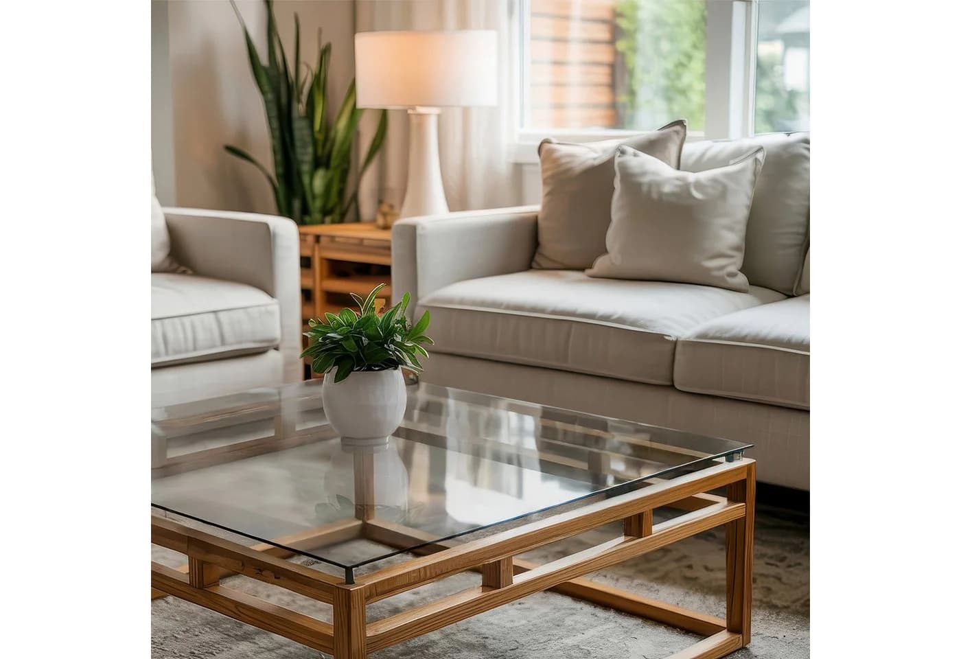 Tulup Glasplatte für Couchtisch Transparent Gehärtetes Glas