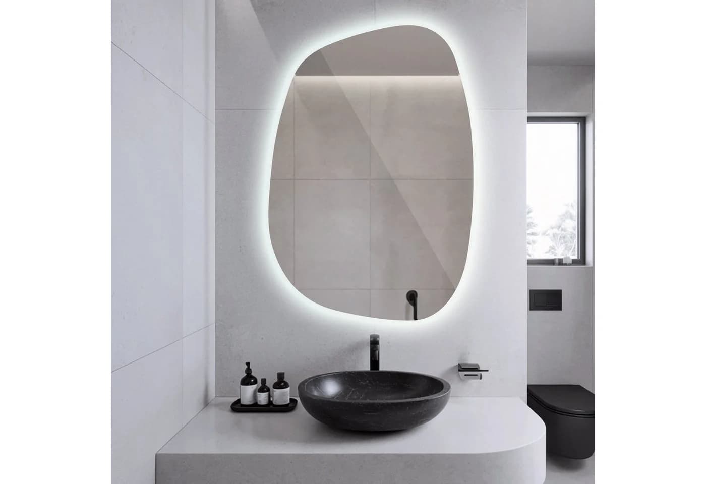 Tulup LED-Lichtspiegel Asymmetrische Klecksform mit Kaltweiß-Beleuchtung - Bild 3