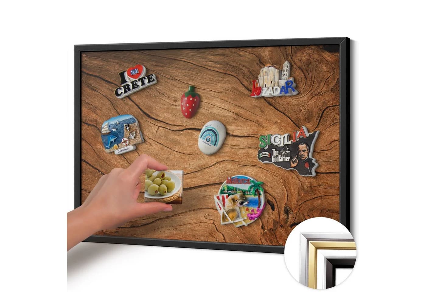 Tulup Magnettafel Braun mit schwarzem Rahmen - Bild 3
