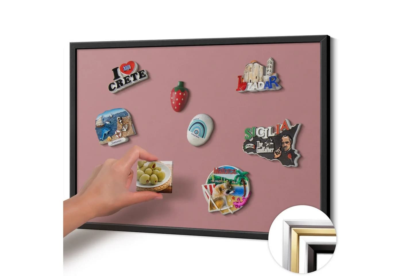 Tulup Magnettafel mit schwarzem Rahmen, Magnetisches Memoboard - Bild 3