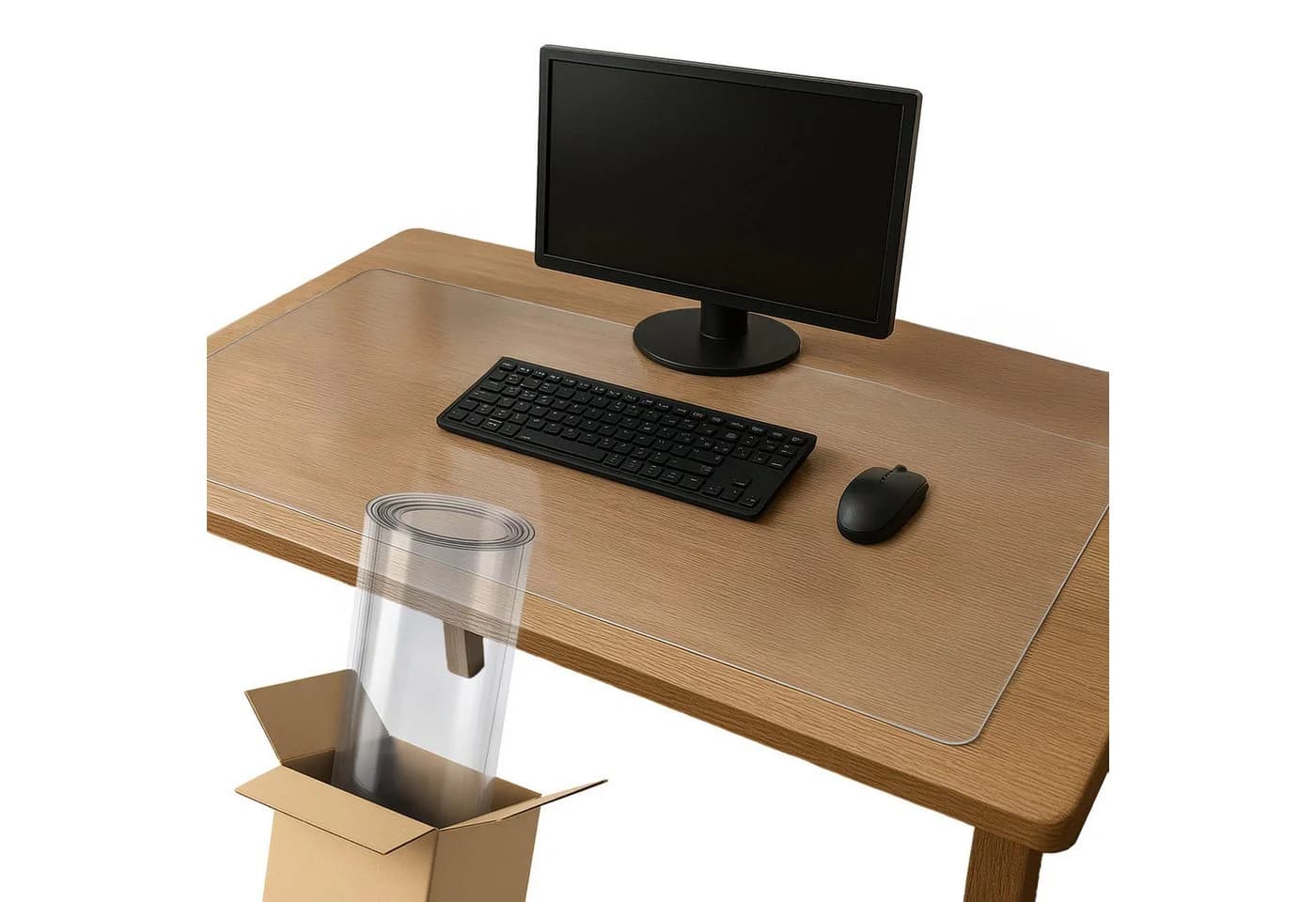 Tulup Schreibtischunterlage Transparent PVC Schutzmatte - Bild 2